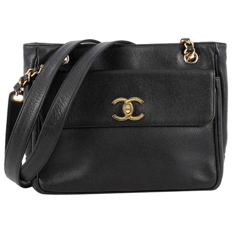 chanel front pocket tote caviar medium|CHANEL Caviar Stitched Medium CC Pocket Hobo Black.